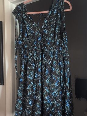 Black Dress with Blue Accent